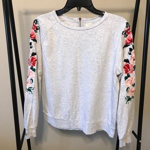 A New Day floral back zip sweater